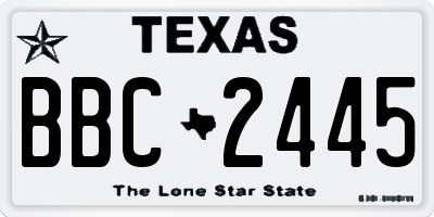 TX license plate BBC2445
