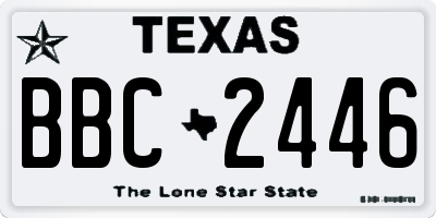 TX license plate BBC2446