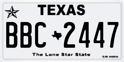 TX license plate BBC2447