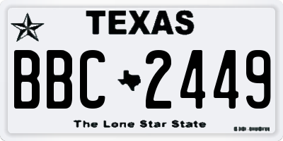 TX license plate BBC2449