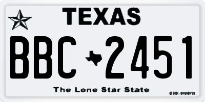 TX license plate BBC2451
