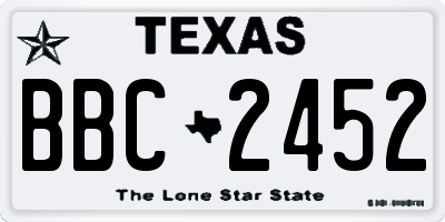 TX license plate BBC2452