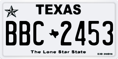 TX license plate BBC2453