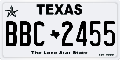 TX license plate BBC2455