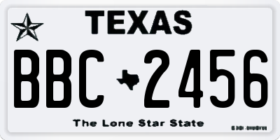 TX license plate BBC2456