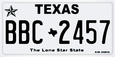 TX license plate BBC2457