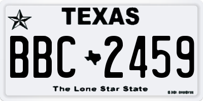TX license plate BBC2459