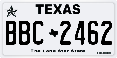 TX license plate BBC2462