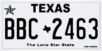 TX license plate BBC2463