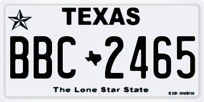 TX license plate BBC2465