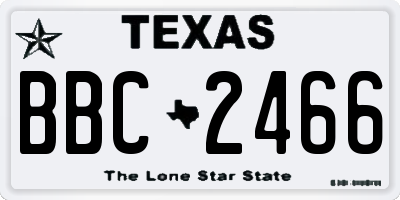 TX license plate BBC2466