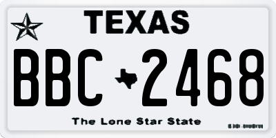 TX license plate BBC2468