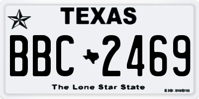 TX license plate BBC2469