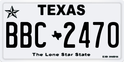 TX license plate BBC2470