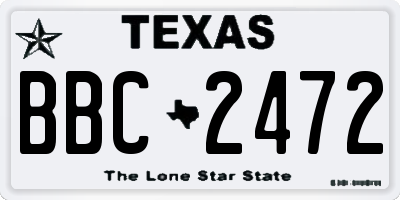 TX license plate BBC2472