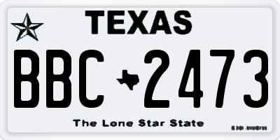 TX license plate BBC2473
