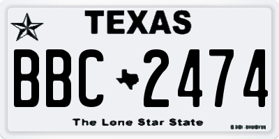 TX license plate BBC2474