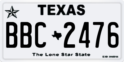 TX license plate BBC2476