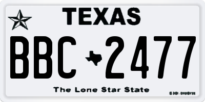 TX license plate BBC2477
