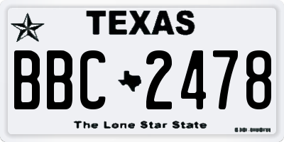 TX license plate BBC2478