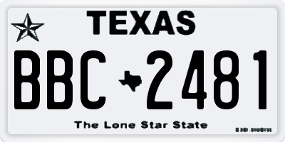 TX license plate BBC2481