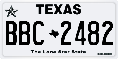 TX license plate BBC2482