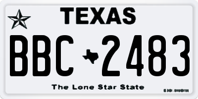 TX license plate BBC2483