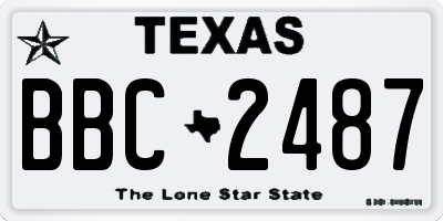 TX license plate BBC2487