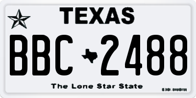 TX license plate BBC2488