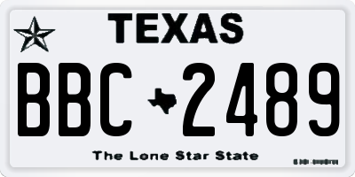 TX license plate BBC2489