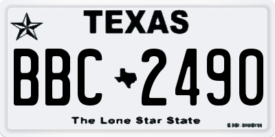 TX license plate BBC2490