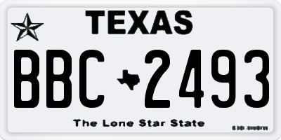 TX license plate BBC2493