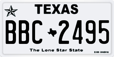 TX license plate BBC2495