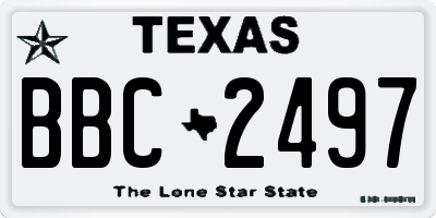 TX license plate BBC2497