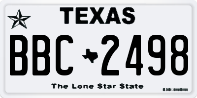 TX license plate BBC2498