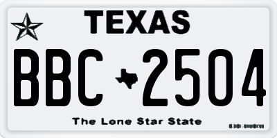 TX license plate BBC2504