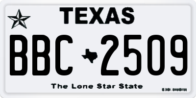 TX license plate BBC2509