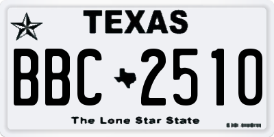 TX license plate BBC2510