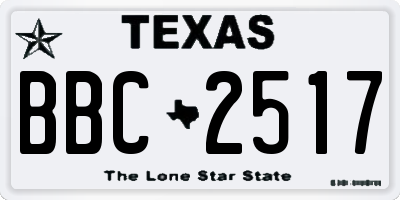 TX license plate BBC2517