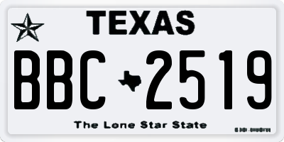 TX license plate BBC2519