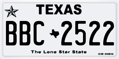 TX license plate BBC2522