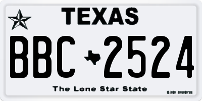 TX license plate BBC2524