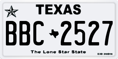 TX license plate BBC2527