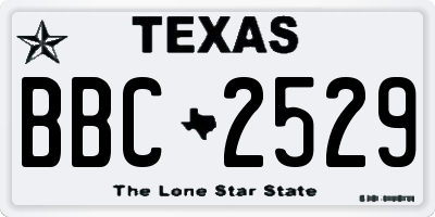 TX license plate BBC2529