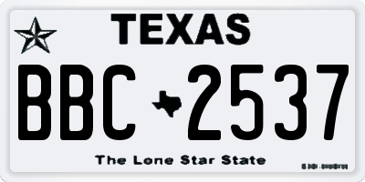 TX license plate BBC2537