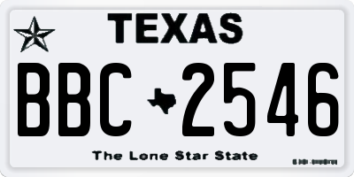 TX license plate BBC2546