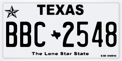 TX license plate BBC2548