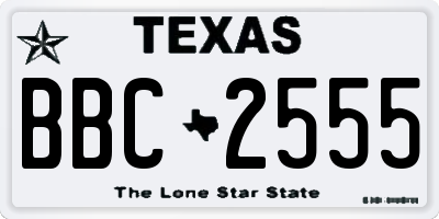 TX license plate BBC2555