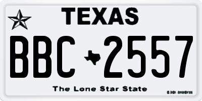 TX license plate BBC2557