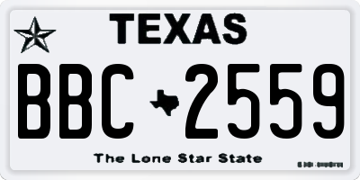 TX license plate BBC2559
